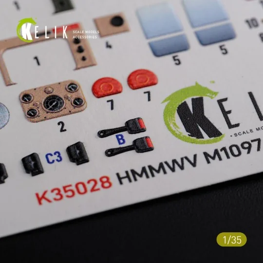 HMMWV M1097 3D Decal for ICM kit, 1/35 - Kelik K35028