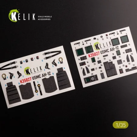 AH-1Z interior 3D decals for Academy kit, 1/35 - Kelik K35027