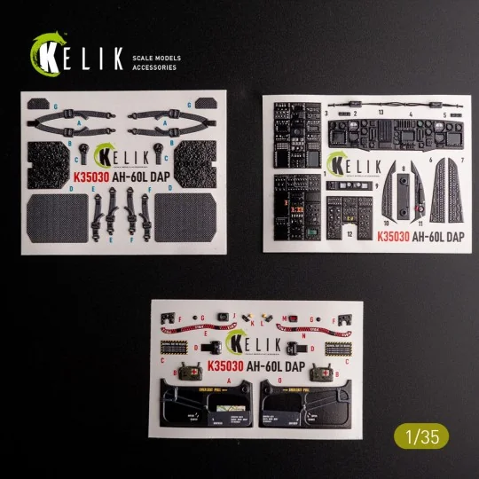 AH-60L DAP interior 3D decals for Academy kit, 1/35 - Kelik K35030