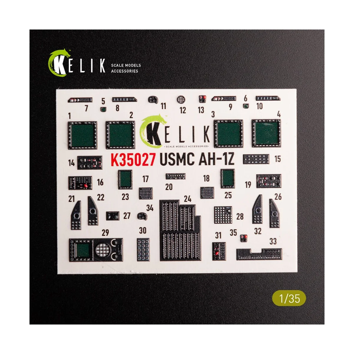 AH-1Z interior 3D decals for Academy kit, 1/35 - Kelik K35027
