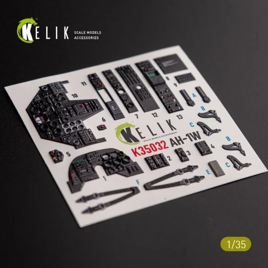 AH-1W interior 3D decals for Academy kit, 1/35 - Kelik K35032