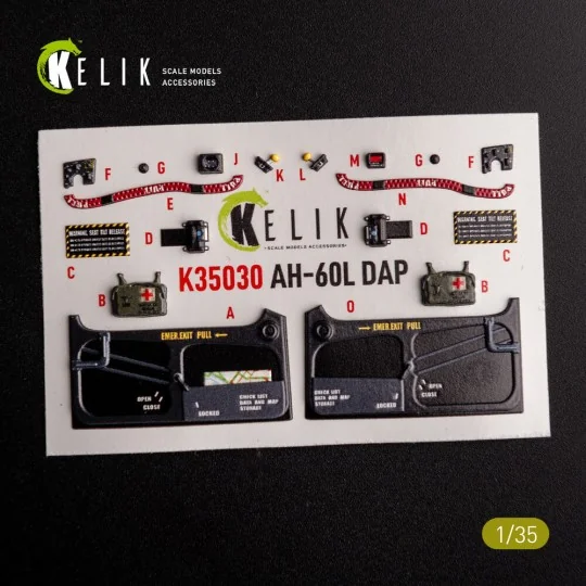 AH-60L DAP interior 3D decals for Academy kit, 1/35 - Kelik K35030