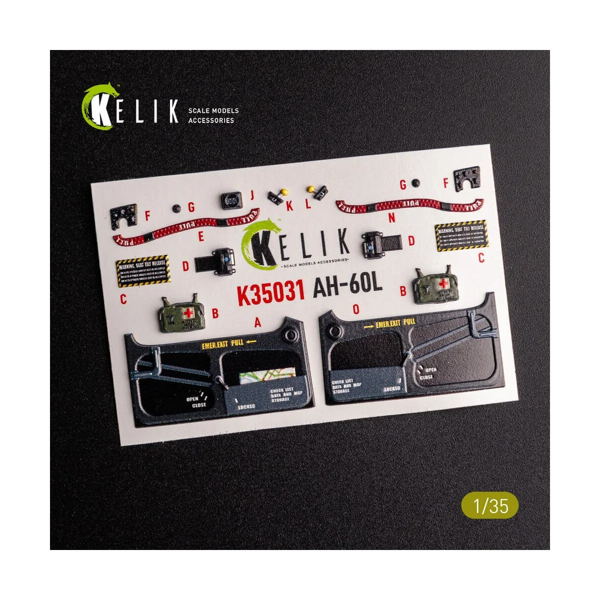 UH-60L interior 3D decals for Academy kit, 1/35 - Kelik K35031