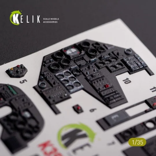 AH-1W interior 3D decals for Academy kit, 1/35 - Kelik K35032