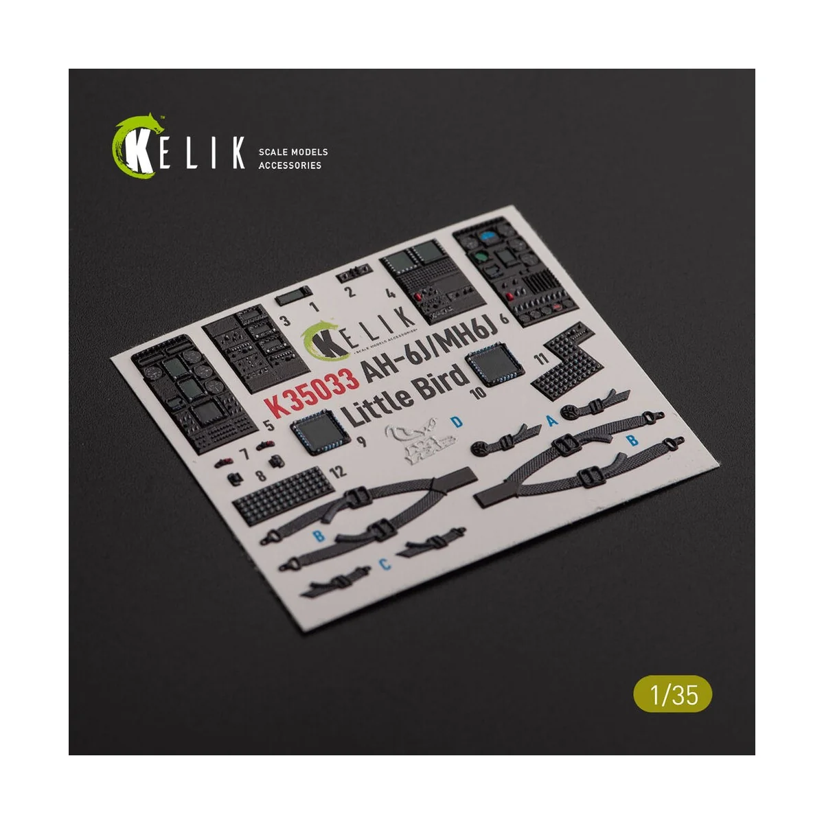 AH-6J/MH6J Little Bird interior 3D decals for Zimi models/KittyHawk...