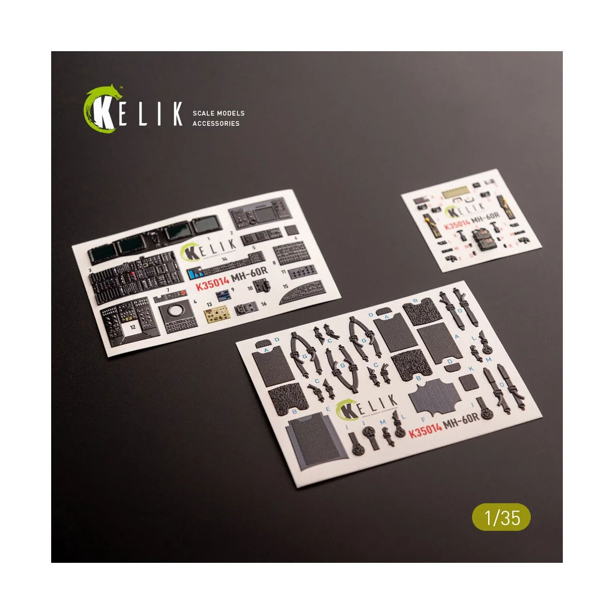 MH-60R interior 3D decals for Kitty Hawk kit, 1/35 - Kelik K35014