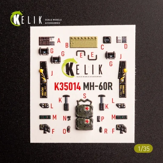 MH-60R interior 3D decals for Kitty Hawk kit, 1/35 - Kelik K35014