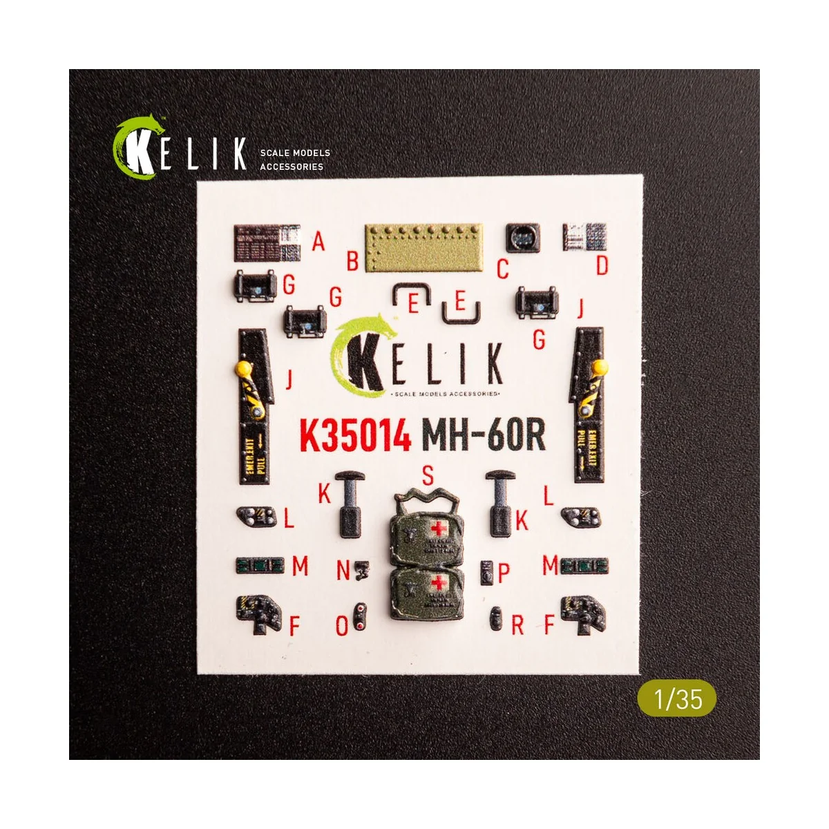 MH-60R interior 3D decals for Kitty Hawk kit, 1/35 - Kelik K35014