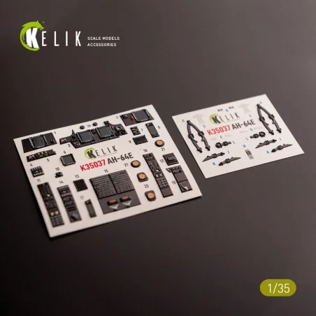 AH-64E Apache interior 3D decals for Takom kit, 1/35 - Kelik K35037