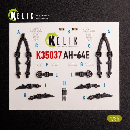 AH-64E Apache interior 3D decals for Takom kit, 1/35 - Kelik K35037