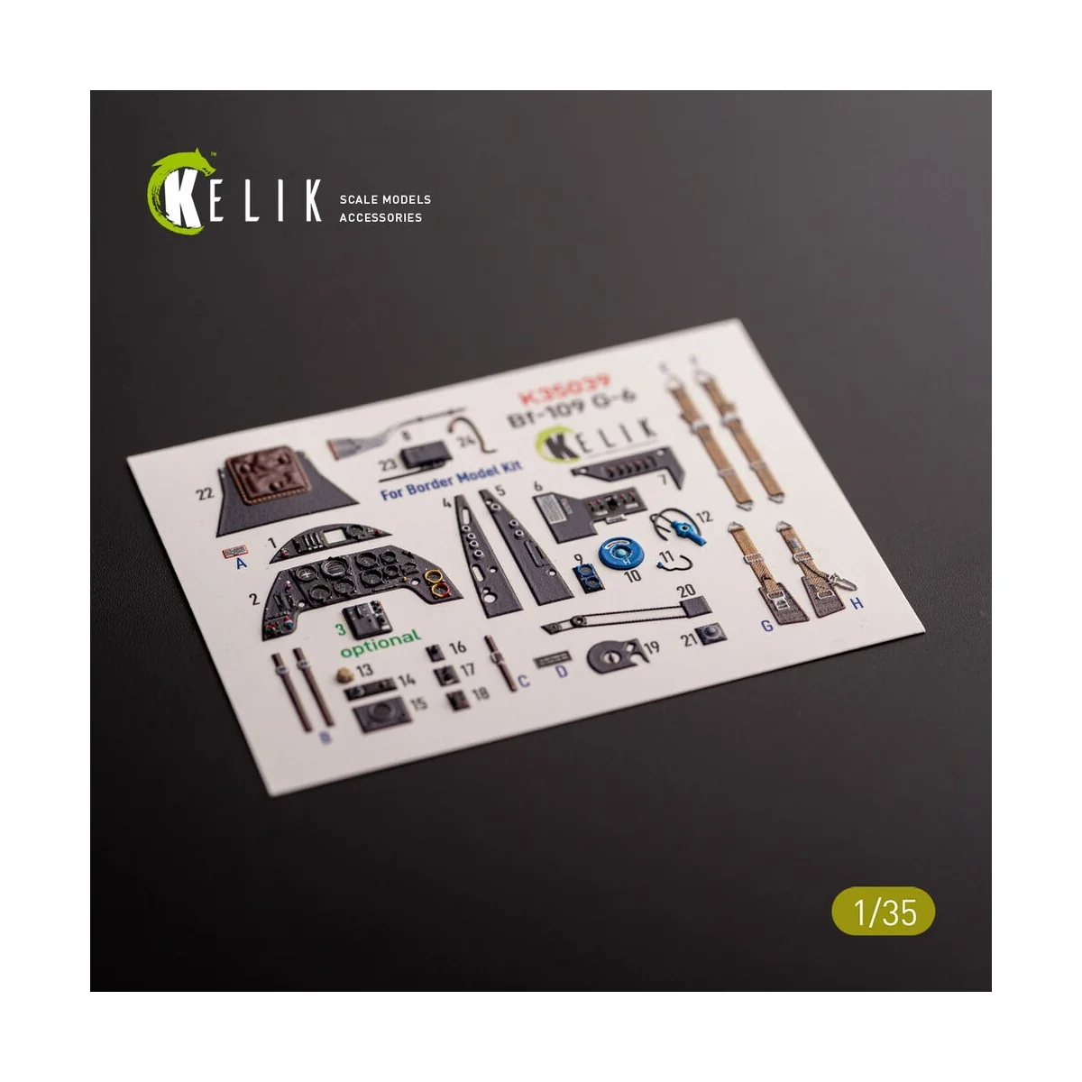 Bf-109 G-6 - interior 3D decals for Border Models kit, 1/35 - Kelik...