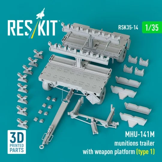 MHU-141M munitions trailer with weapon platform (type 1) (3D Printe...