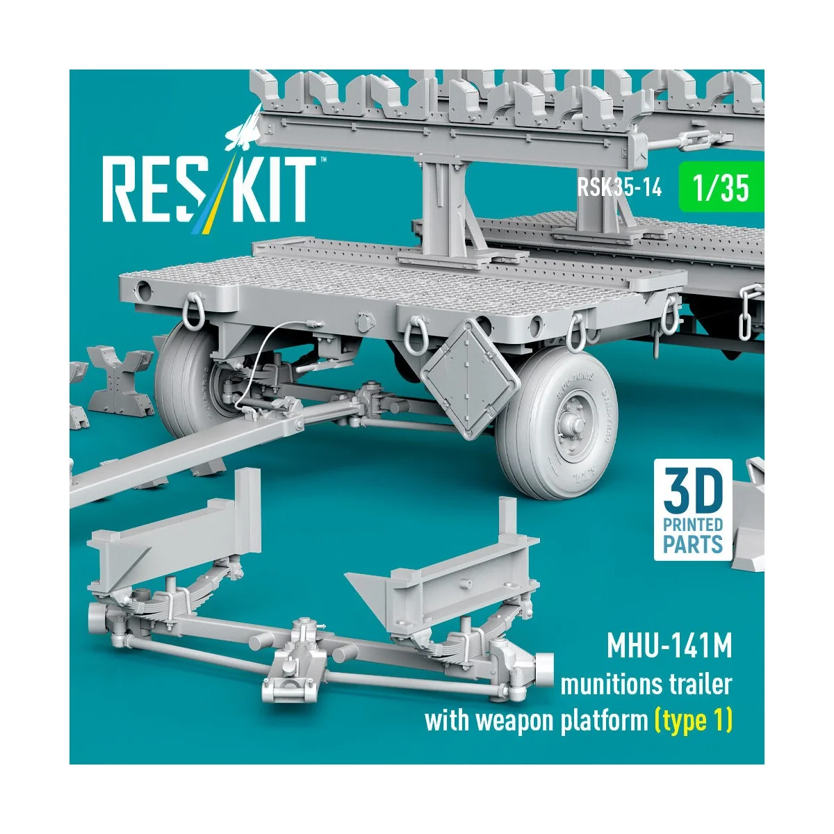 MHU-141M munitions trailer with weapon platform (type 1) (3D Printe...