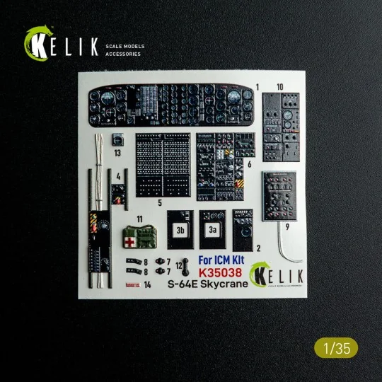 S-64E Skycrane - interior 3D decals for ICM kit, 1/35 - Kelik K35038