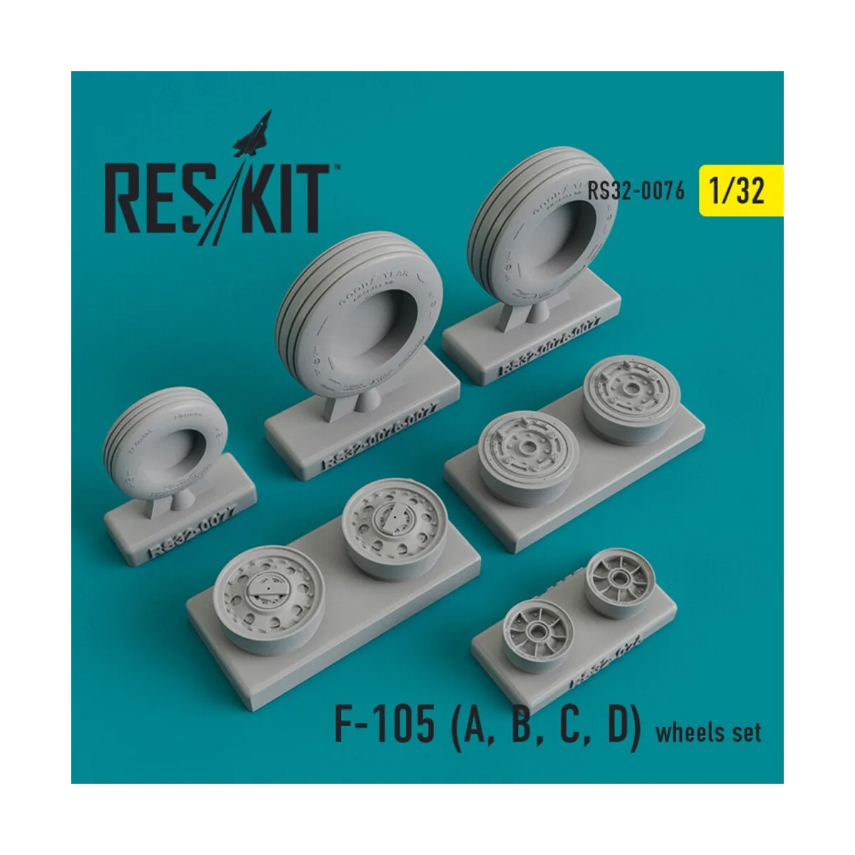 F-105 (A, B, C, D) Thunderchief wheels set, 1/32 - ResKit Models RS... F-105 (A, B, C, D) Thunderchief wheels set, 1/32 - ResKit Models RS...