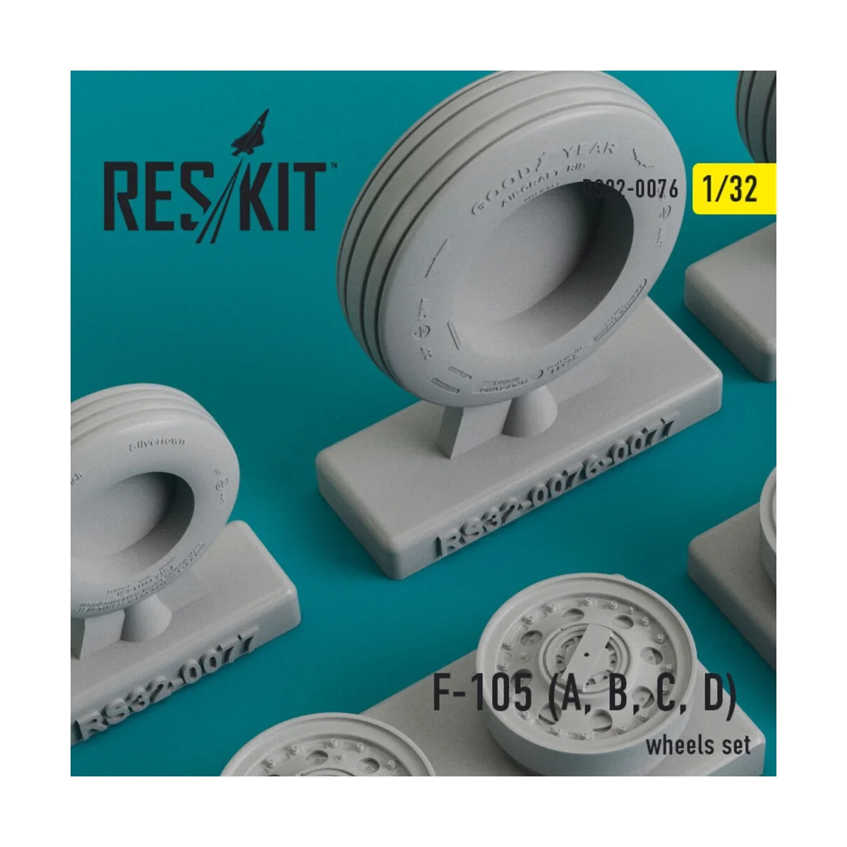 F-105 (A, B, C, D) Thunderchief wheels set, 1/32 - ResKit Models RS... F-105 (A, B, C, D) Thunderchief wheels set, 1/32 - ResKit Models RS...