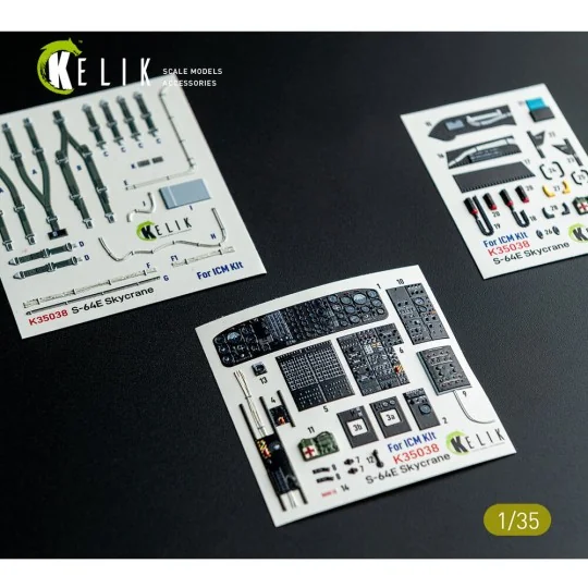 S-64E Skycrane - interior 3D decals for ICM kit, 1/35 - Kelik K35038