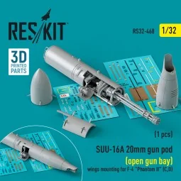 SUU-16A 20mm gun pod (open gun bay) wings mounting for F-4 Phantom ...