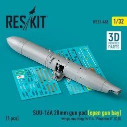 SUU-16A 20mm gun pod (open gun bay) wings mounting for F-4 Phantom ... 2