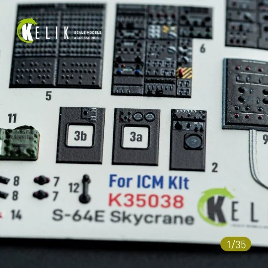S-64E Skycrane - interior 3D decals for ICM kit, 1/35 - Kelik K35038