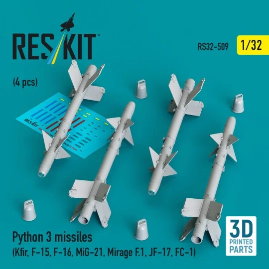 Python 3 missiles (4 pcs) (Kfir, F-15, F-16, MiG-21, Mirage F.1, JF...