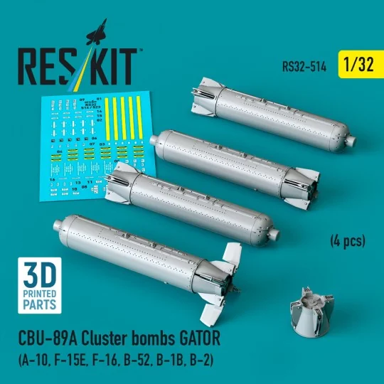 CBU-89A cluster bombs GATOR (4 pcs) (A-10, F-15E, F-16, B-52, B-1B,...