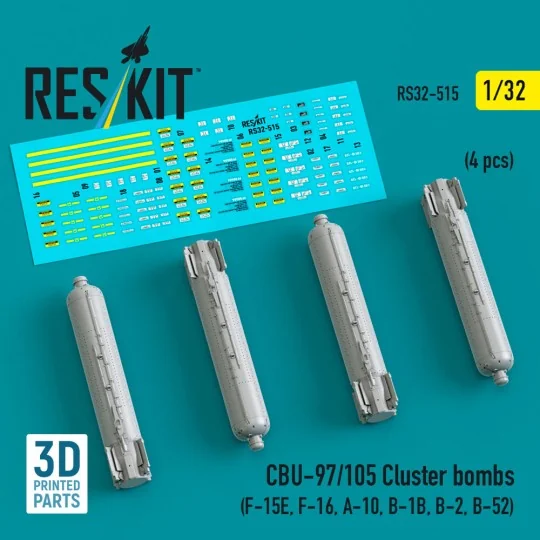 CBU-97/105 cluster bombs (4 pcs) (F-15E, F-16, A-10, B-1B, B-2, B-5...