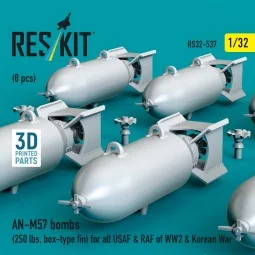 AN-M57 bombs (250 lbs, box-type fin) for all USAF & RAF of WW2 & Ko... 2