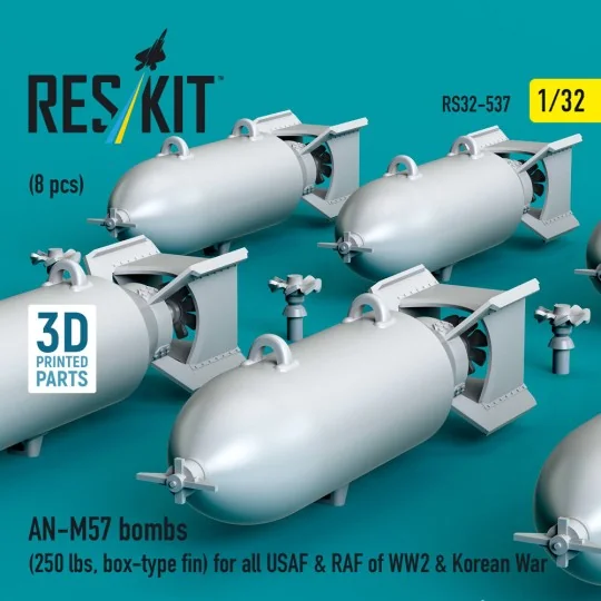 AN-M57 bombs (250 lbs, box-type fin) for all USAF & RAF of WW2 & Ko... AN-M57 bombs (250 lbs, box-type fin) for all USAF & RAF of WW2 & Ko...