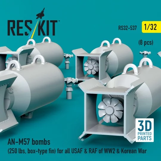 AN-M57 bombs (250 lbs, box-type fin) for all USAF & RAF of WW2 & Ko... AN-M57 bombs (250 lbs, box-type fin) for all USAF & RAF of WW2 & Ko...