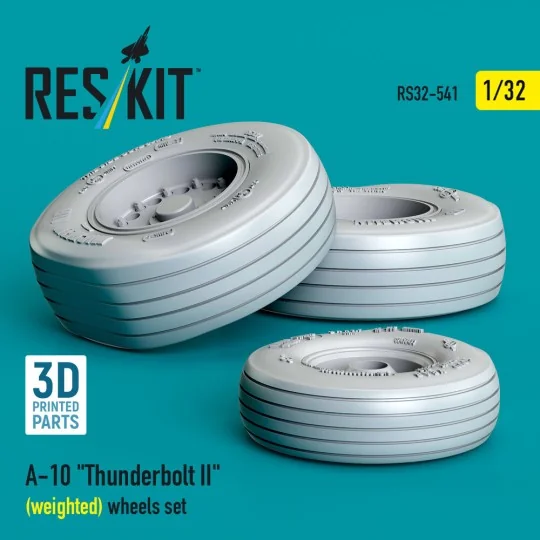 A-10 Thunderbolt II (weighted) wheels set (3D Printed), 1/32 - ResK... A-10 Thunderbolt II (weighted) wheels set (3D Printed), 1/32 - ResK...