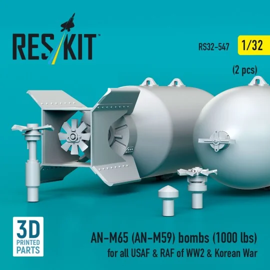 AN-M65 (AN-M59) bombs (1000 lbs) for all USAF & RAF of WW2 & Korean...