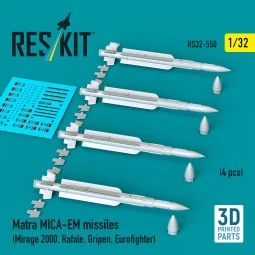 Matra MICA-EM missiles (4 pcs) (Mirage 2000, Rafale, Gripen, Eurofi...