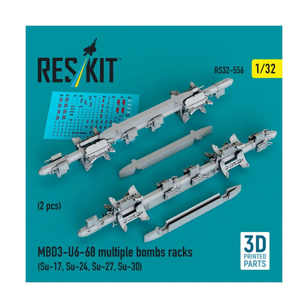 MBD3-U6-68 multiple bombs racks (2 pcs) (Su-17, Su-24, Su-27, Su-30...
