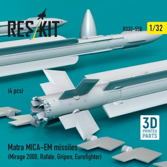 Matra MICA-EM missiles (4 pcs) (Mirage 2000, Rafale, Gripen, Eurofi...