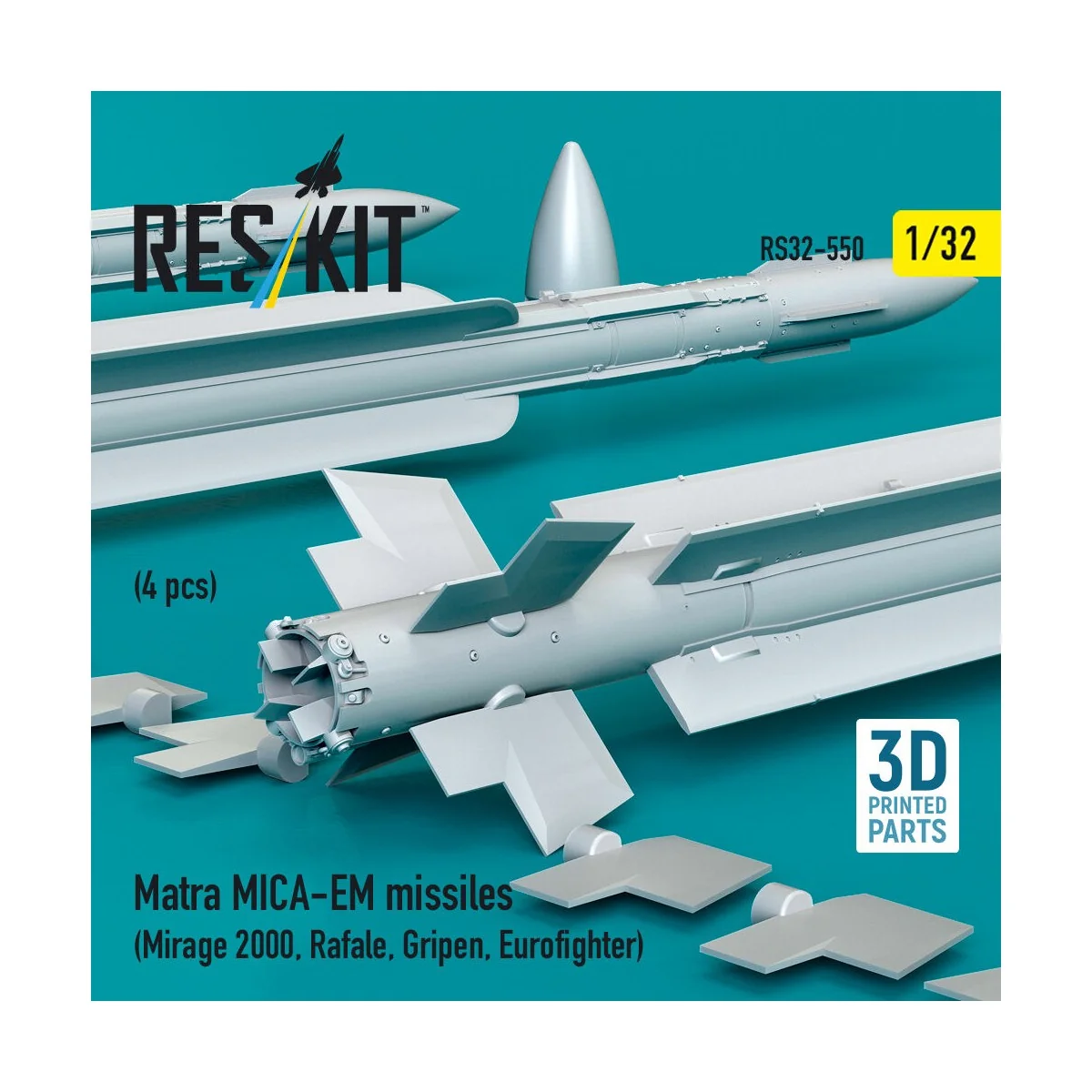 Matra MICA-EM missiles (4 pcs) (Mirage 2000, Rafale, Gripen, Eurofi...