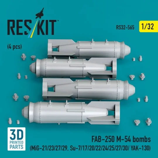 FAB-250 ?-54 bombs (4 pcs) (MiG-21/23/27/29, Su-7/17/20/22/24/25/27...