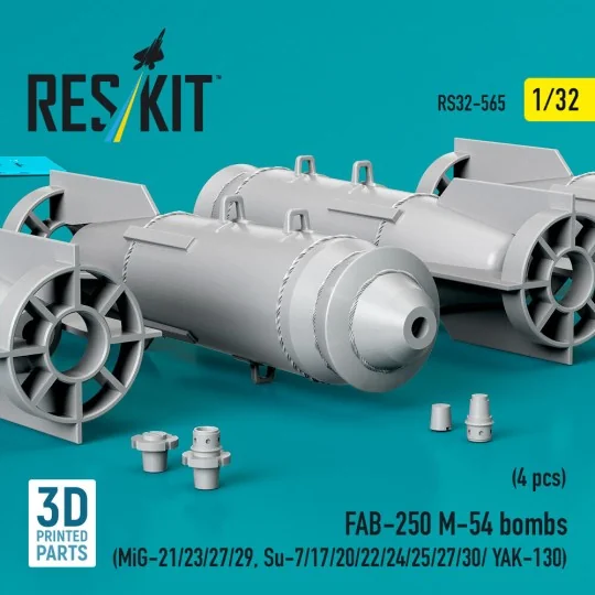 FAB-250 ?-54 bombs (4 pcs) (MiG-21/23/27/29, Su-7/17/20/22/24/25/27...