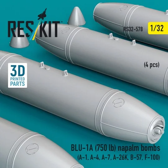 BLU-1A (750 lb) napalm bombs (4 pcs) (A-1, A-4, A-7, A-26K, B-57, F... BLU-1A (750 lb) napalm bombs (4 pcs) (A-1, A-4, A-7, A-26K, B-57, F...