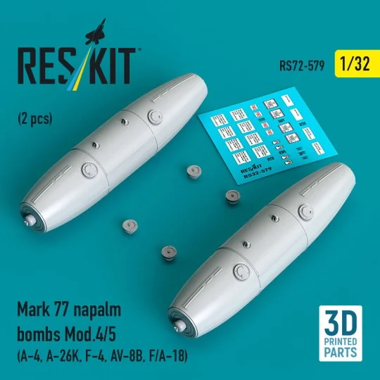 Mark 77 napalm bombs Mod.4/5 (2 pcs) (A-4, A-26K, F-4, AV-8B, F/A-1... Mark 77 napalm bombs Mod.4/5 (2 pcs) (A-4, A-26K, F-4, AV-8B, F/A-1...