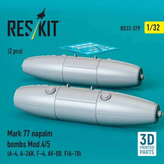 Mark 77 napalm bombs Mod.4/5 (2 pcs) (A-4, A-26K, F-4, AV-8B, F/A-1... Mark 77 napalm bombs Mod.4/5 (2 pcs) (A-4, A-26K, F-4, AV-8B, F/A-1...