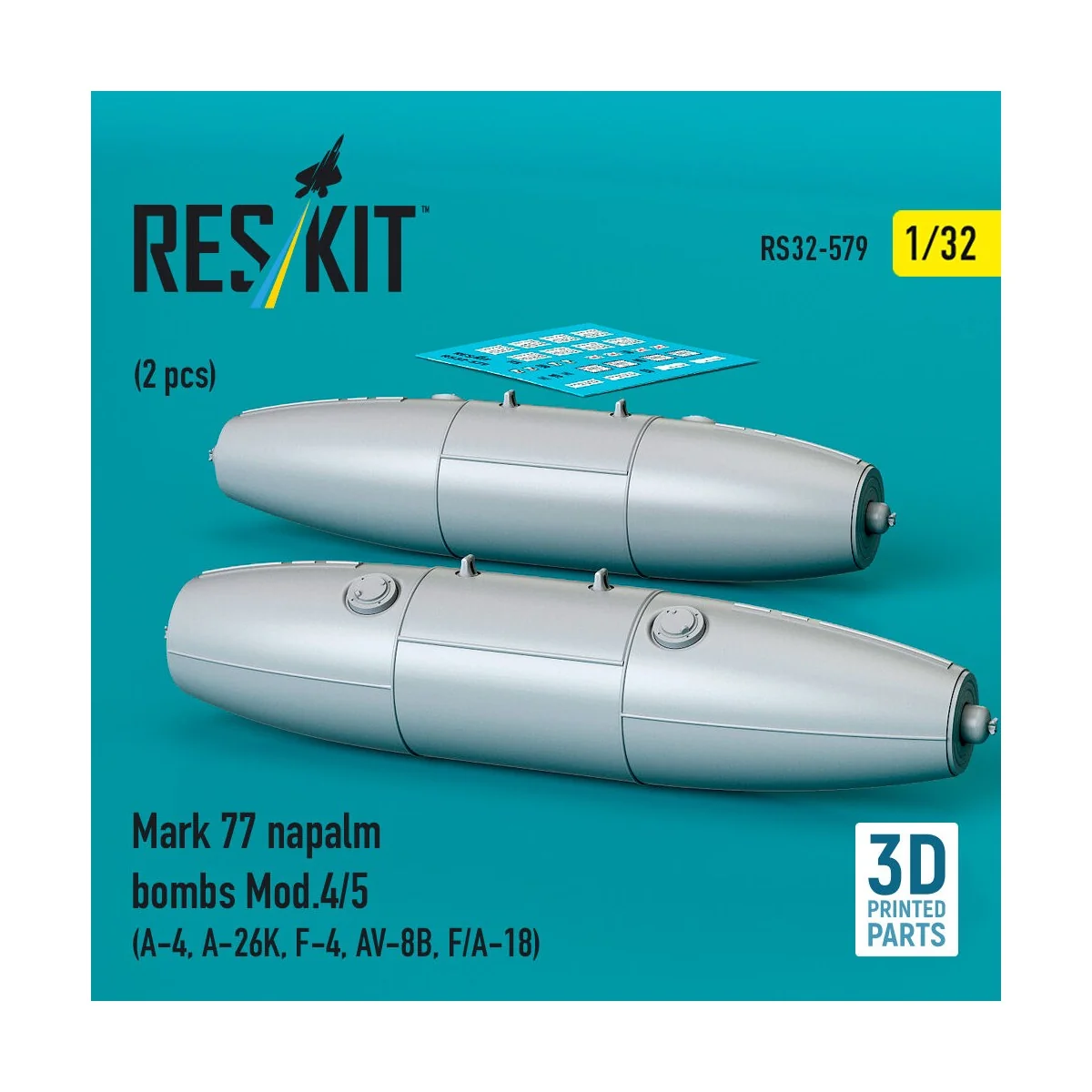 Mark 77 napalm bombs Mod.4/5 (2 pcs) (A-4, A-26K, F-4, AV-8B, F/A-1... Mark 77 napalm bombs Mod.4/5 (2 pcs) (A-4, A-26K, F-4, AV-8B, F/A-1...