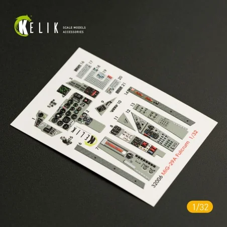 MiG-29A (9-12) Fulcrum interior 3D decals for Trumpeter kit, 1/32 -...