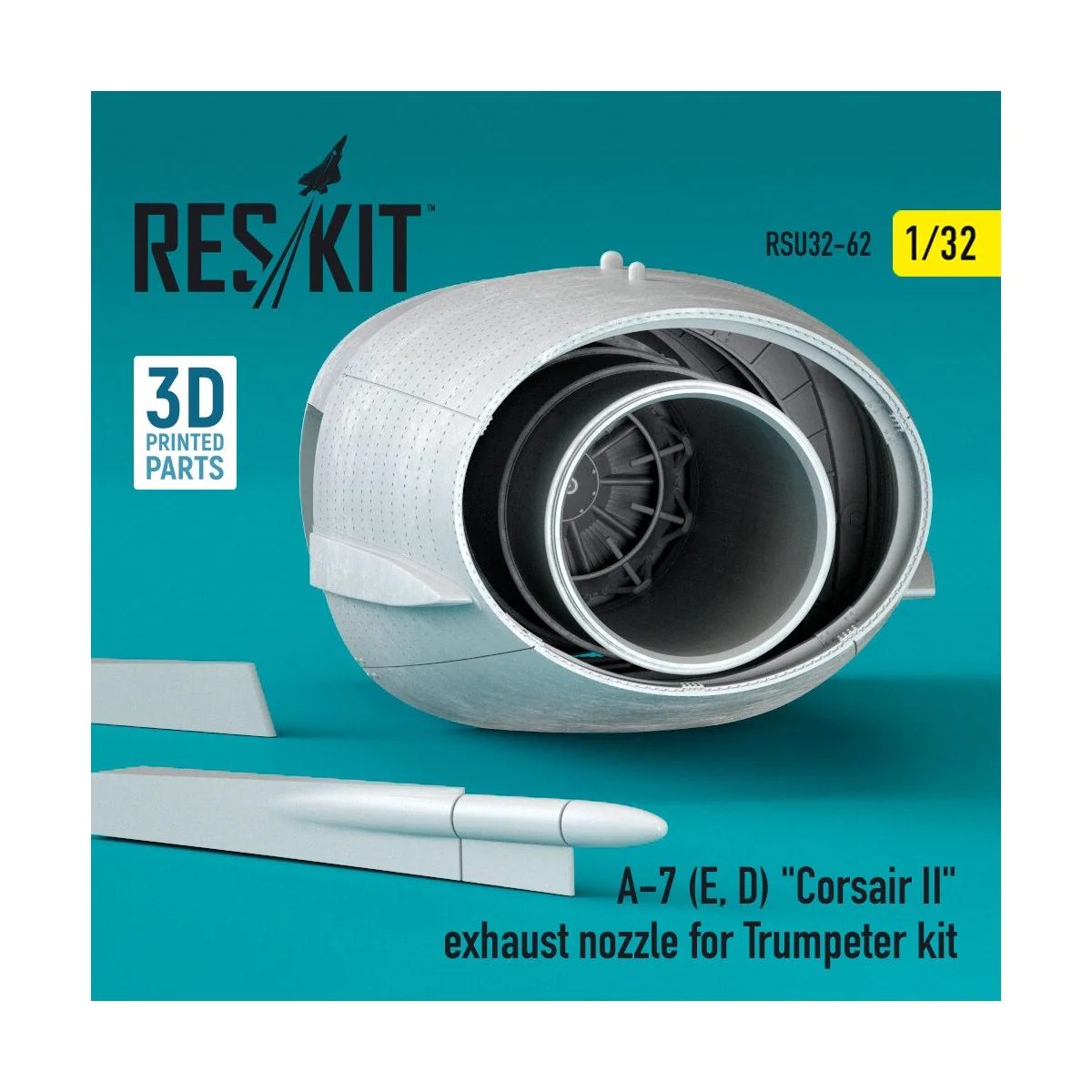 A-7 (E, D) Corsair II exhaust nozzle for Trumpeter kit, 1/32 - ResK... A-7 (E, D) Corsair II exhaust nozzle for Trumpeter kit, 1/32 - ResK...