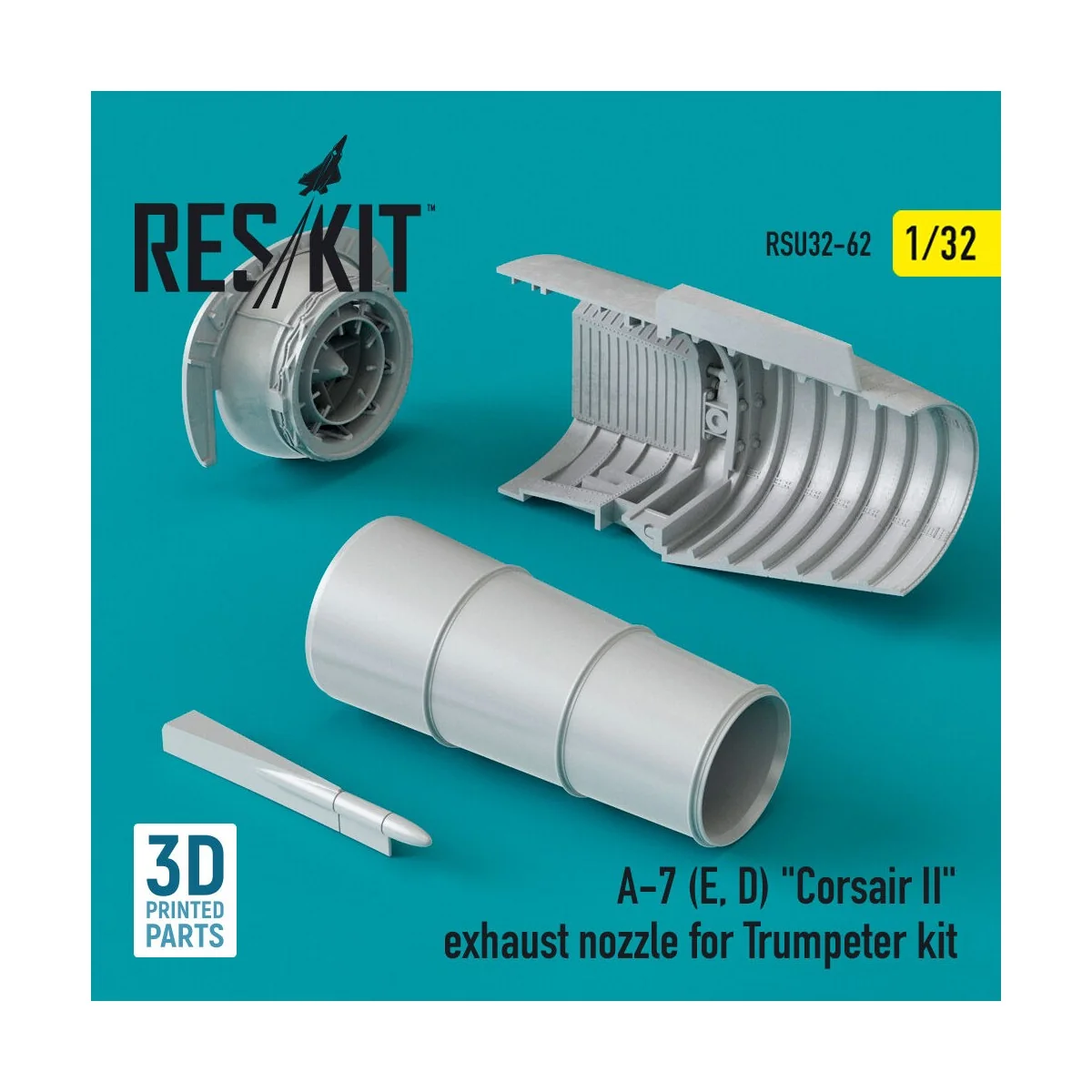 A-7 (E, D) Corsair II exhaust nozzle for Trumpeter kit, 1/32 - ResK... A-7 (E, D) Corsair II exhaust nozzle for Trumpeter kit, 1/32 - ResK...