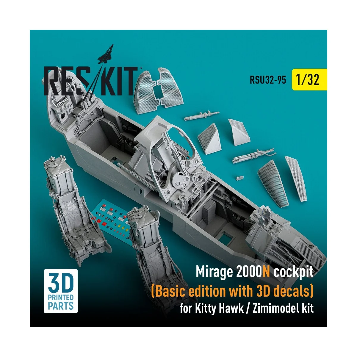 Mirage 2000N cockpit (Basic edition with 3D decals) for Kitty Hawk ...