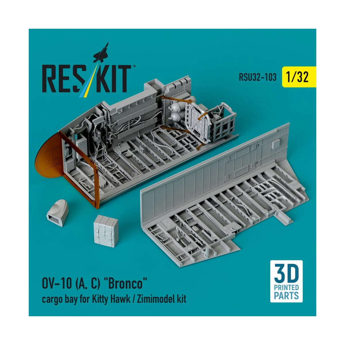 OV-10 (A, C) Bronco cargo bay for Kitty Hawk / Zimimodel kit (3D Pr... OV-10 (A, C) Bronco cargo bay for Kitty Hawk / Zimimodel kit (3D Pr...