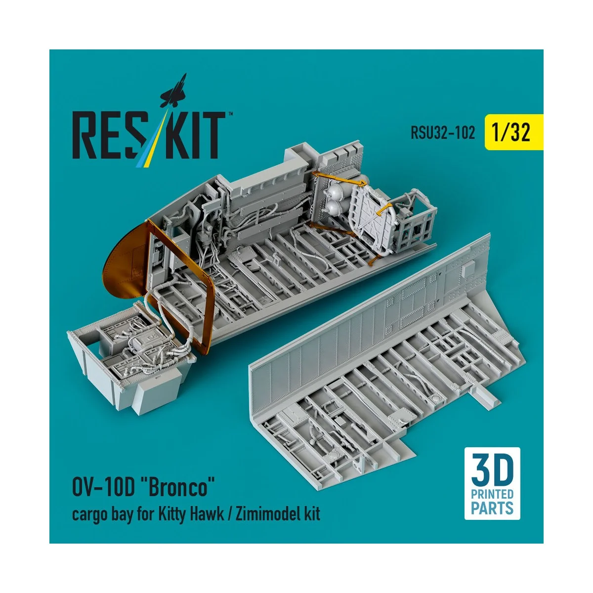OV-10D Bronco cargo bay for Kitty Hawk/Zimimodel kit (3D Printed), ...