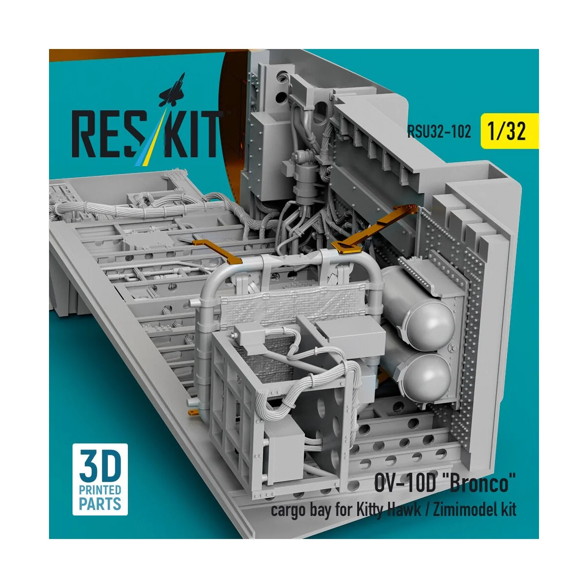 OV-10D Bronco cargo bay for Kitty Hawk/Zimimodel kit (3D Printed), ...