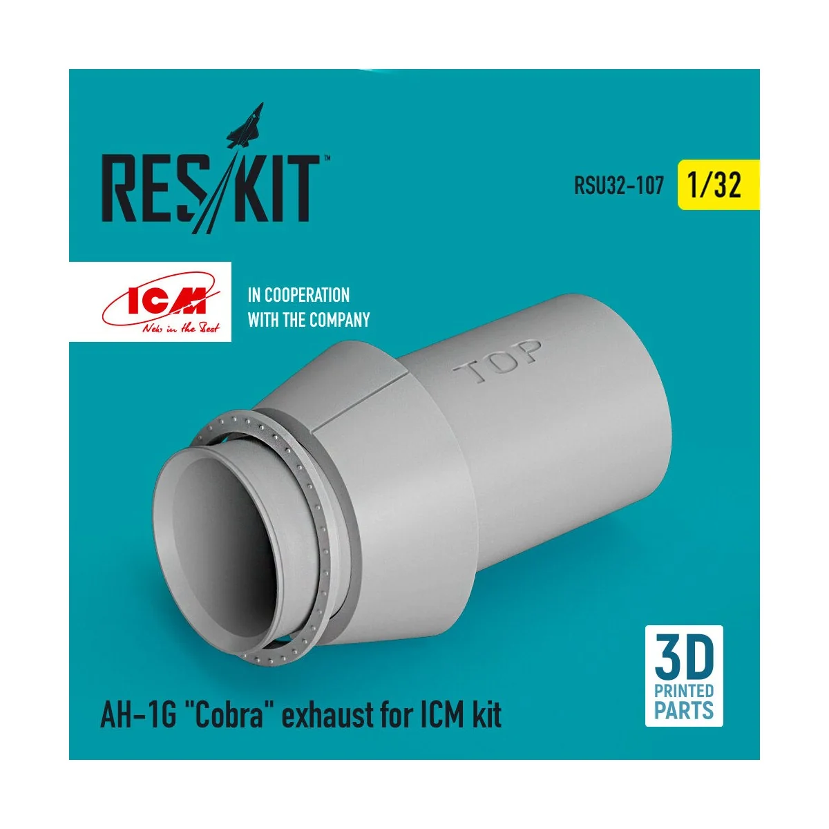 AH-1G Cobra exhaust for ICM kit (3D Printed), 1/32 - ResKit Models ...